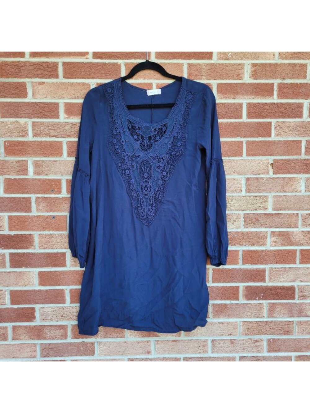 Altar'd State Mini Dress Women's Size Medium Underslip Lace Balloon Sleeves